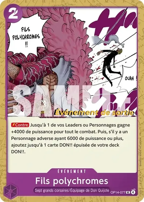 Carte One Piece française OP14-077 Fils polychromes
