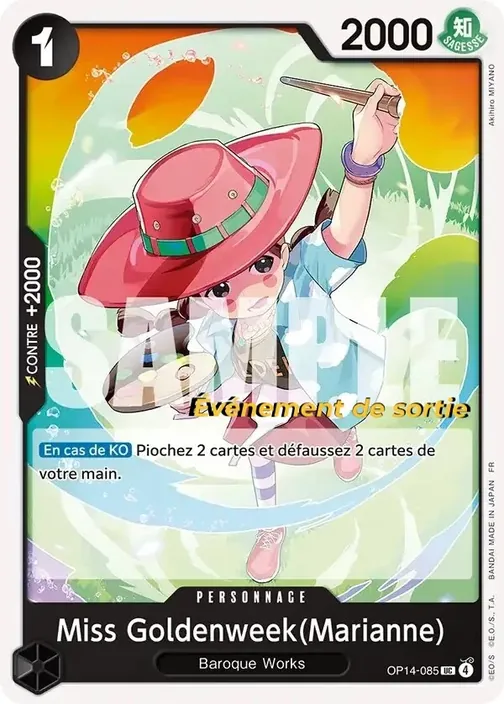 Carte One Piece française OP14-085 Miss Goldenweek(Marianne)