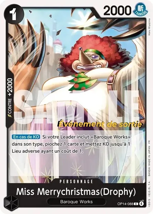 Carte One Piece française OP14-088 Miss Merrychristmas(Drophy)