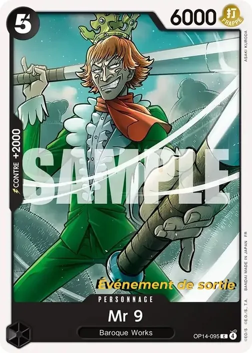 Carte One Piece française OP14-095 Mr 9