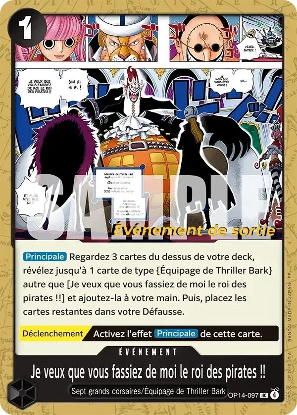 Carte One Piece française Je veux que vous fassiez de moi le roi des pirates !! OP14-097 UC