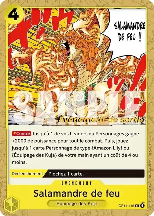 Carte One Piece française OP14-116 Salamandre de feu