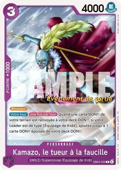 Carte One Piece française EB04-035 Hitokiri Kamazo