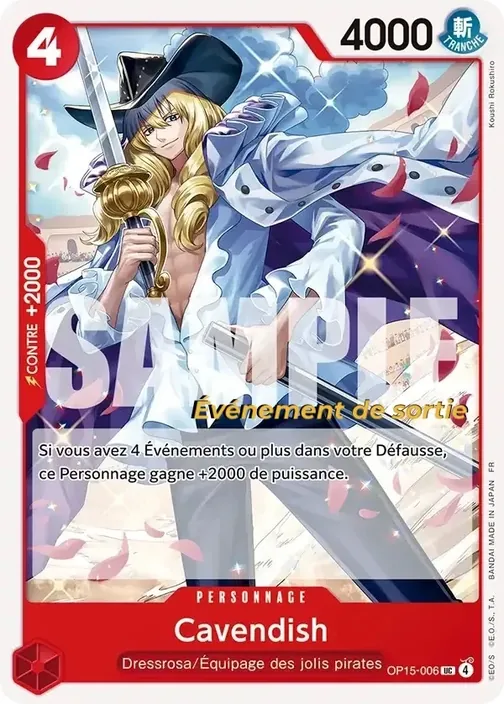 Carte One Piece française OP15-006 Cavendish