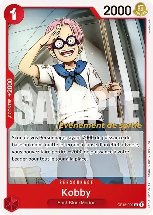 Carte One Piece française OP15-009 Kobby
