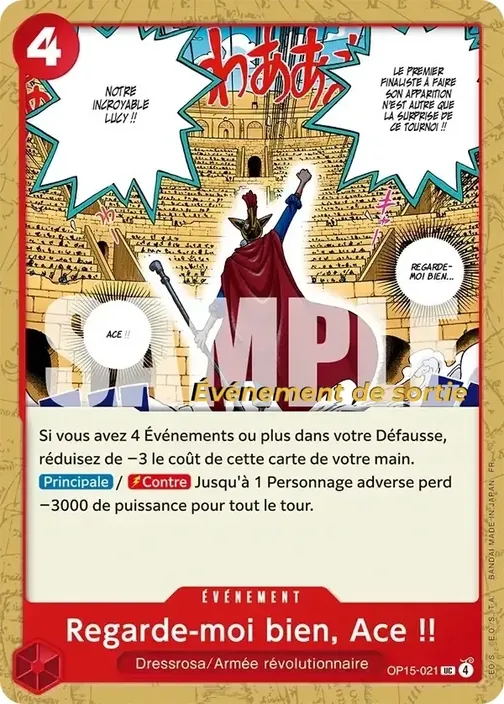 Carte One Piece française OP15-021 Regarde-moi bien, Ace !!