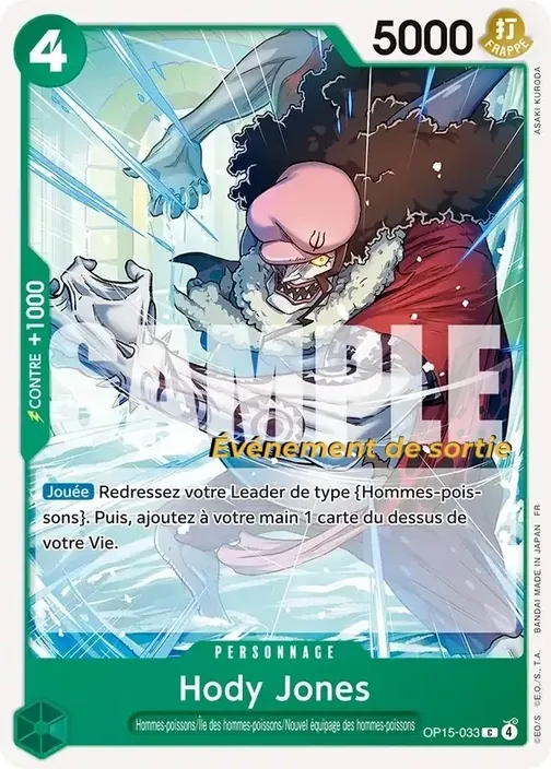 Carte One Piece française OP15-033 Hody Jones
