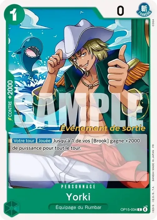 Carte One Piece française OP15-034 Yorki