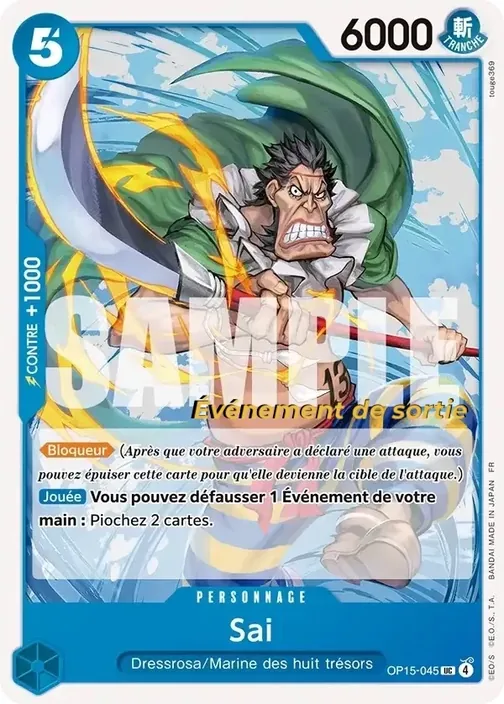 Carte One Piece française OP15-045 Sai