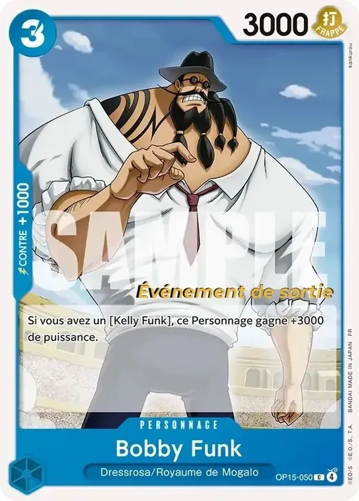 Carte One Piece française OP15-050 Bobby Funk