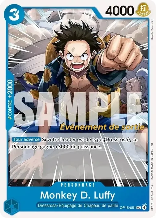 Carte One Piece française OP15-051 Monkey D. Luffy