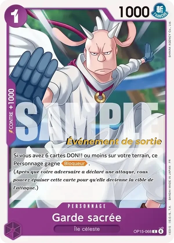Carte One Piece française Garde sacrée OP15-068 C