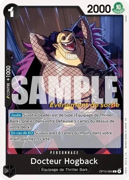 Carte One Piece française OP15-084 Docteur Hogback