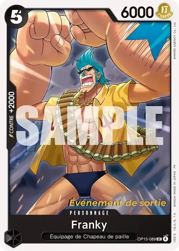 Carte One Piece française Franky OP15-089 UC