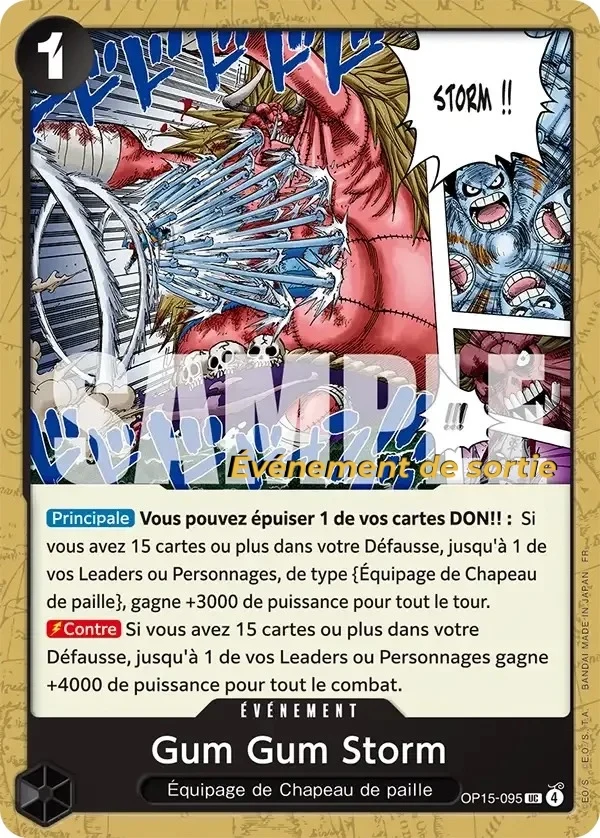 Carte One Piece française Gum Gum Storm OP15-095 UC