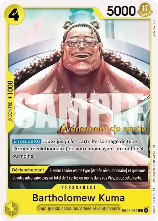 Carte One Piece française EB04-055 Bartholomew Kuma
