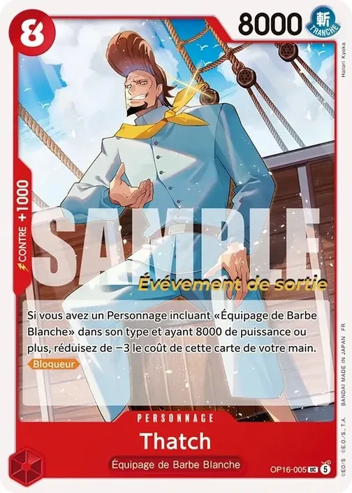 Carte One Piece française OP16-005 Thatch