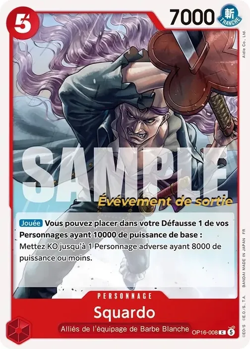 Carte One Piece française OP16-008 Squardo