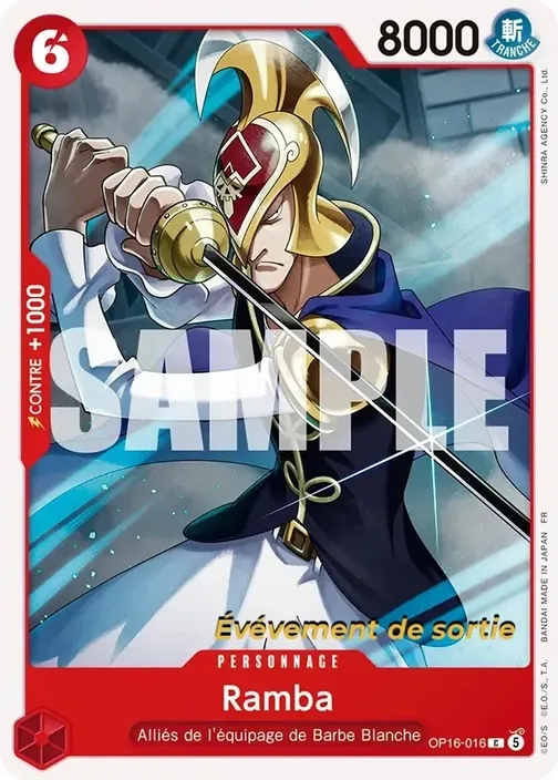 Carte One Piece française OP16-016 Ramba