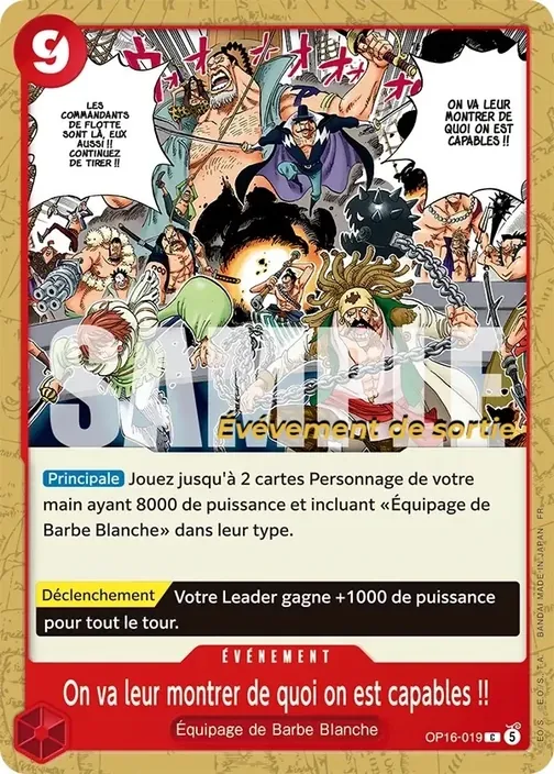 Carte One Piece française OP16-019 On va leur montrer de quoi on est capables !!