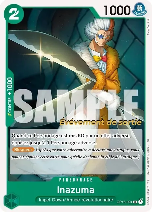Carte One Piece française OP16-024 Inazuma