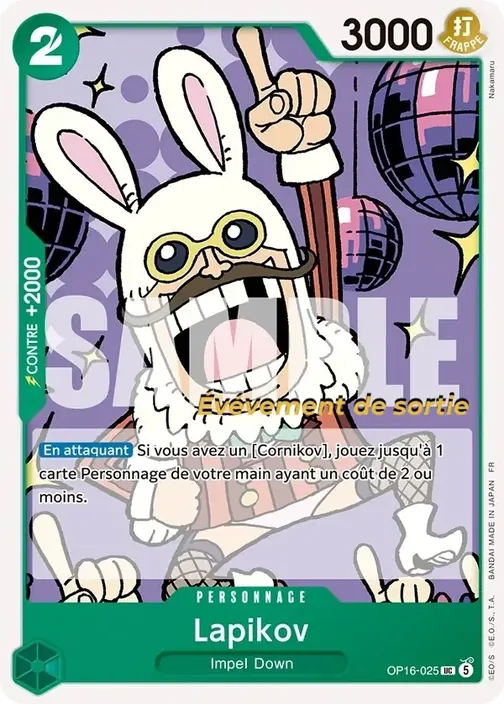 Carte One Piece française OP16-025 Lapikov
