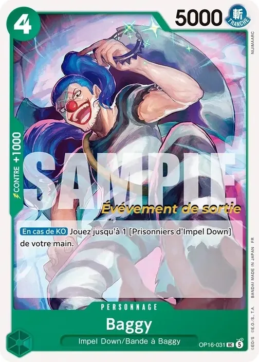 Carte One Piece française OP16-031 Baggy