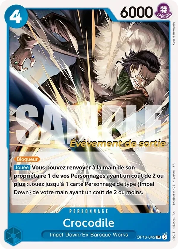 Carte One Piece française Crocodile OP16-045 UC
