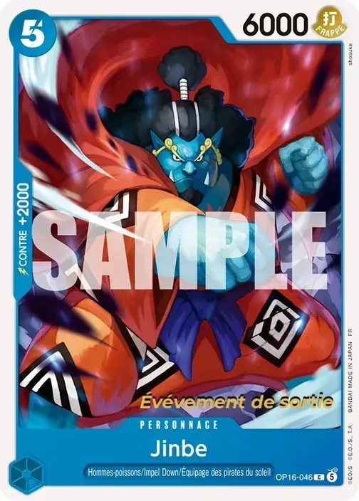 Carte One Piece française OP16-046 Jinbe