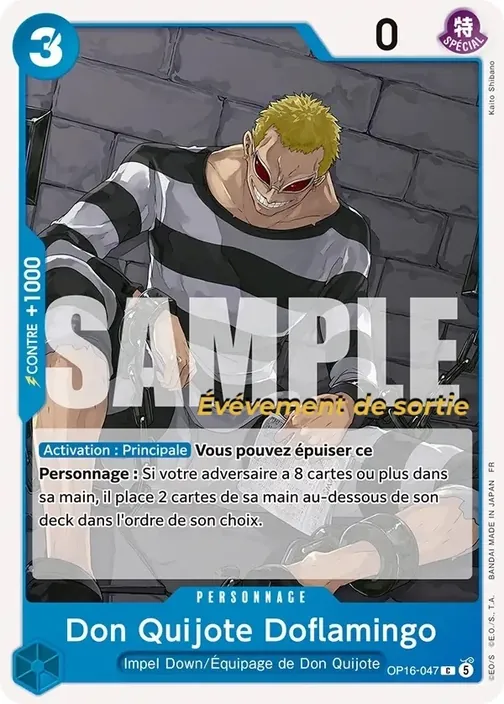 Carte One Piece française OP16-047 Don Quijote Doflamingo