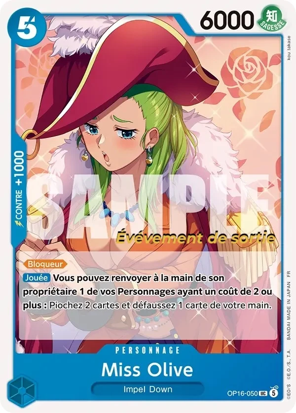Carte One Piece française Miss Olive OP16-050 UC