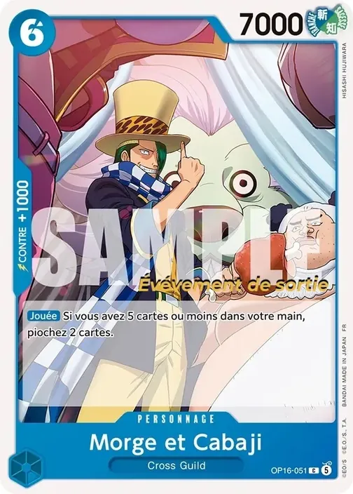 Carte One Piece française OP16-051 Morge et Cabaji