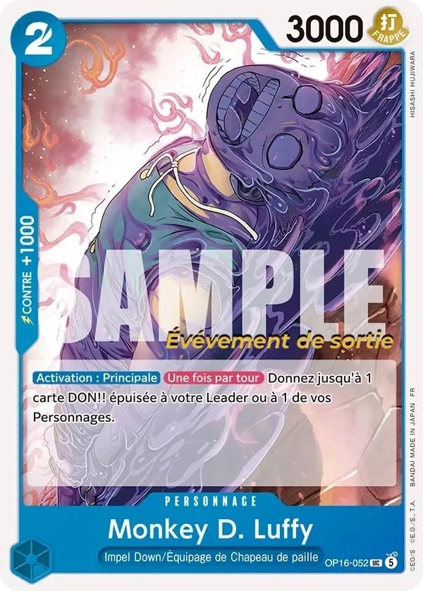 Carte One Piece française Monkey D. Luffy OP16-052 UC