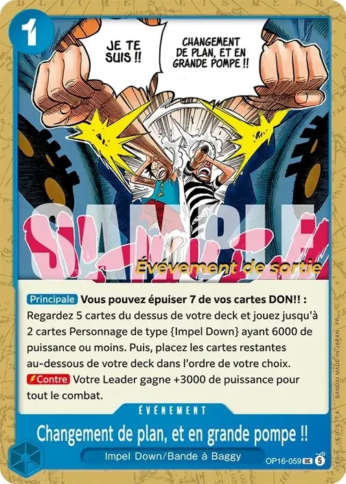 Carte One Piece française OP16-059 Changement de plan, et en grande pompe !!