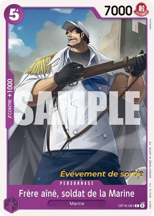 Carte One Piece française OP16-061 Frère aîné, soldat de la Marine