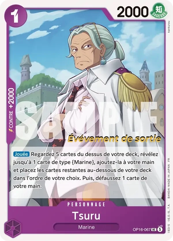 Carte One Piece française Tsuru OP16-067 UC