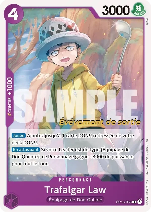 Carte One Piece française Trafalgar Law OP16-068 C
