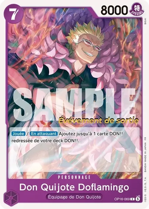 Carte One Piece française OP16-069 Don Quijote Doflamingo