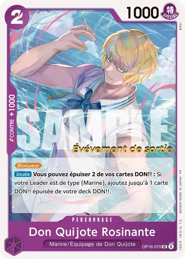 Carte One Piece française Don Quijote Rosinante OP16-070 UC