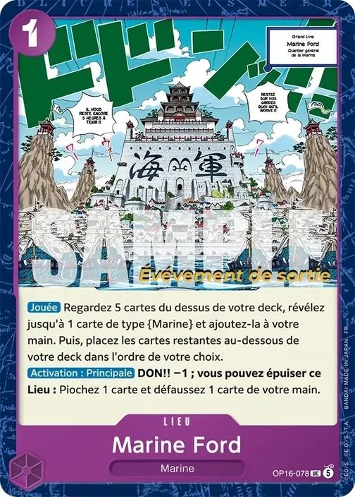 Carte One Piece française OP16-078 Marine Ford