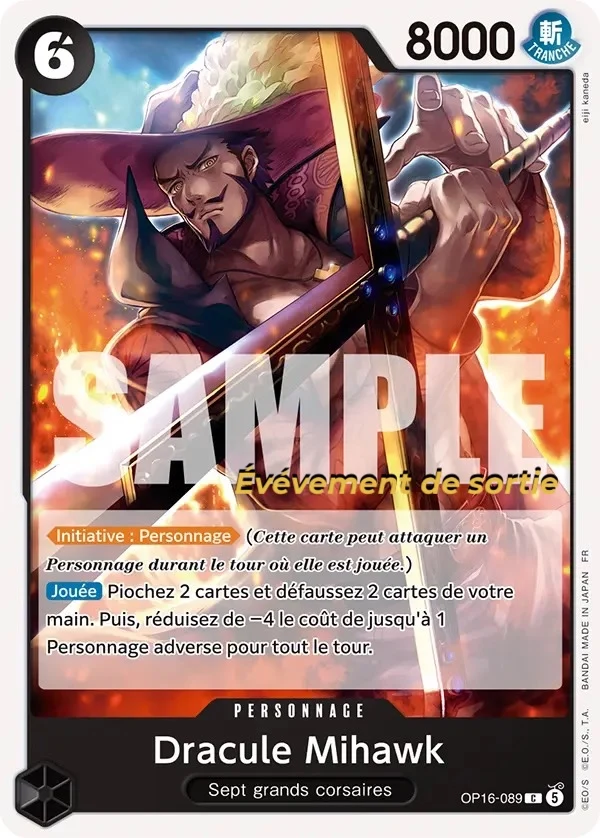 Carte One Piece française Dracule Mihawk OP16-089 C