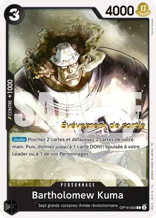 Carte One Piece française OP16-093 Bartholomew Kuma