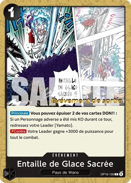 Carte One Piece française OP16-100 Entaille de Glace Sacrée