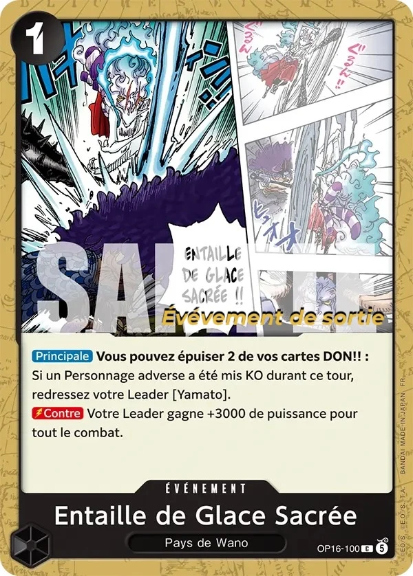 Carte One Piece française Entaille de Glace Sacrée OP16-100 C