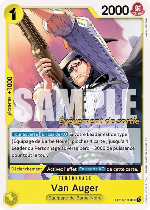 Carte One Piece française OP16-103 Van Auger