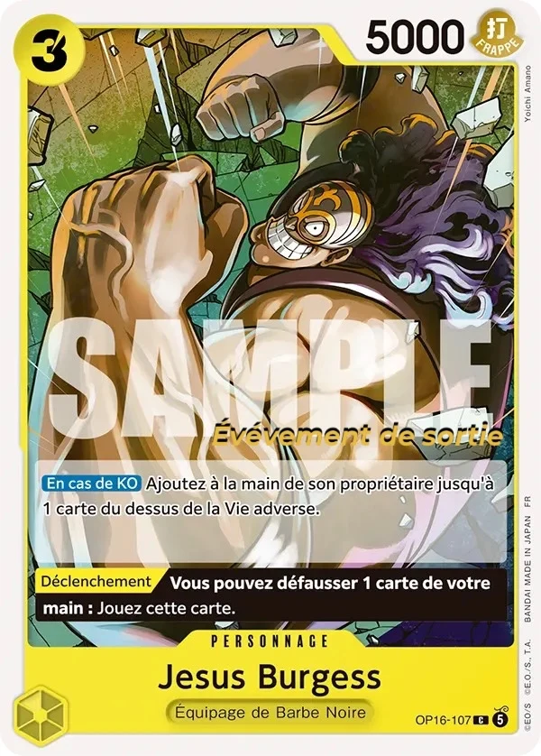 Carte One Piece française Jesus Burgess OP16-107 C