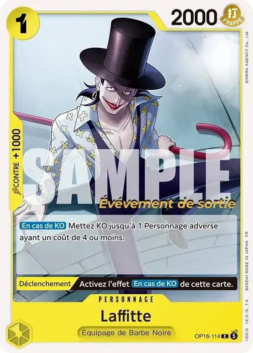 Carte One Piece française OP16-114 Laffitte