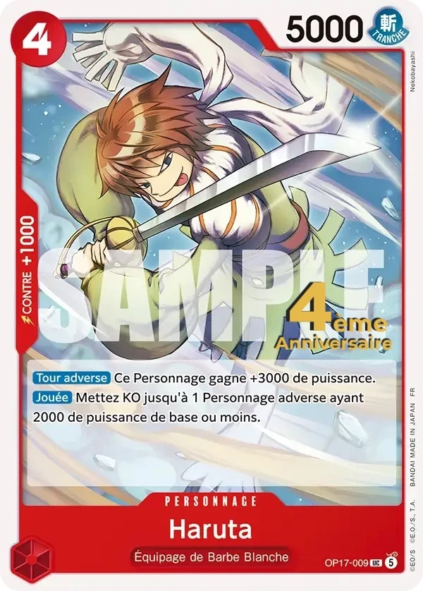 Carte One Piece française Haruta OP17-009 UC