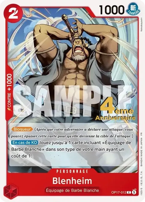 Carte One Piece française OP17-012 Blenheim