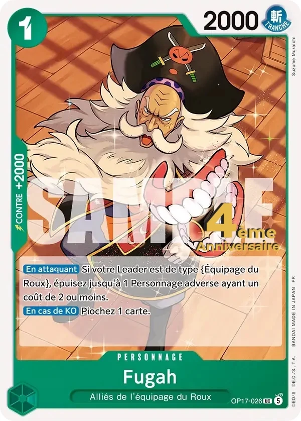 Carte One Piece française Fugah OP17-026 UC